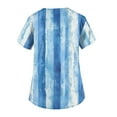 thumbnail image 3 of IYYVV Womens Nurse Uniforms Summer Summer Casual Scrub Tops Women V Neck Nursing Short Sleeve Tee Tops Medical Scrubs with Pockets Sky Blue M, 3 of 3