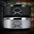 thumbnail image 2 of Black and Silver Tungsten Infantry Ring, 2 of 4