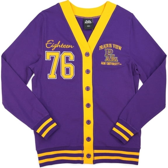 Big Boy Prairie View A&M Panthers S10 Womens Cardigan [Purple - XL]