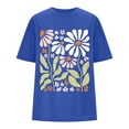 thumbnail image 4 of Graphic Tees for Women T-Shirts for Women Oversized Graphic Shirt with Casual Comfort and Print Apparel Blue S, 4 of 5