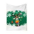 thumbnail image 3 of Blanket Fleece Flanel Throw, Christmas Elk Microfiber Soft Lightweight Blanket for Bed, Sofa, Xmas Snowflake Winter Holiday New Years All Season Warm Decorative Accent Machine Washable, 60" x 80", 3 of 5