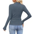 thumbnail image 2 of JPH Ribbed Tops for Women Long Sleeve Shirts Fall Casual Slim Mock Neck Knit Tshirts, 2 of 4