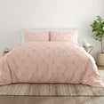 thumbnail image 2 of Noble Linens Blush Pinch Pleat 3-Piece Duvet Cover Set, Full/Queen, 2 of 9