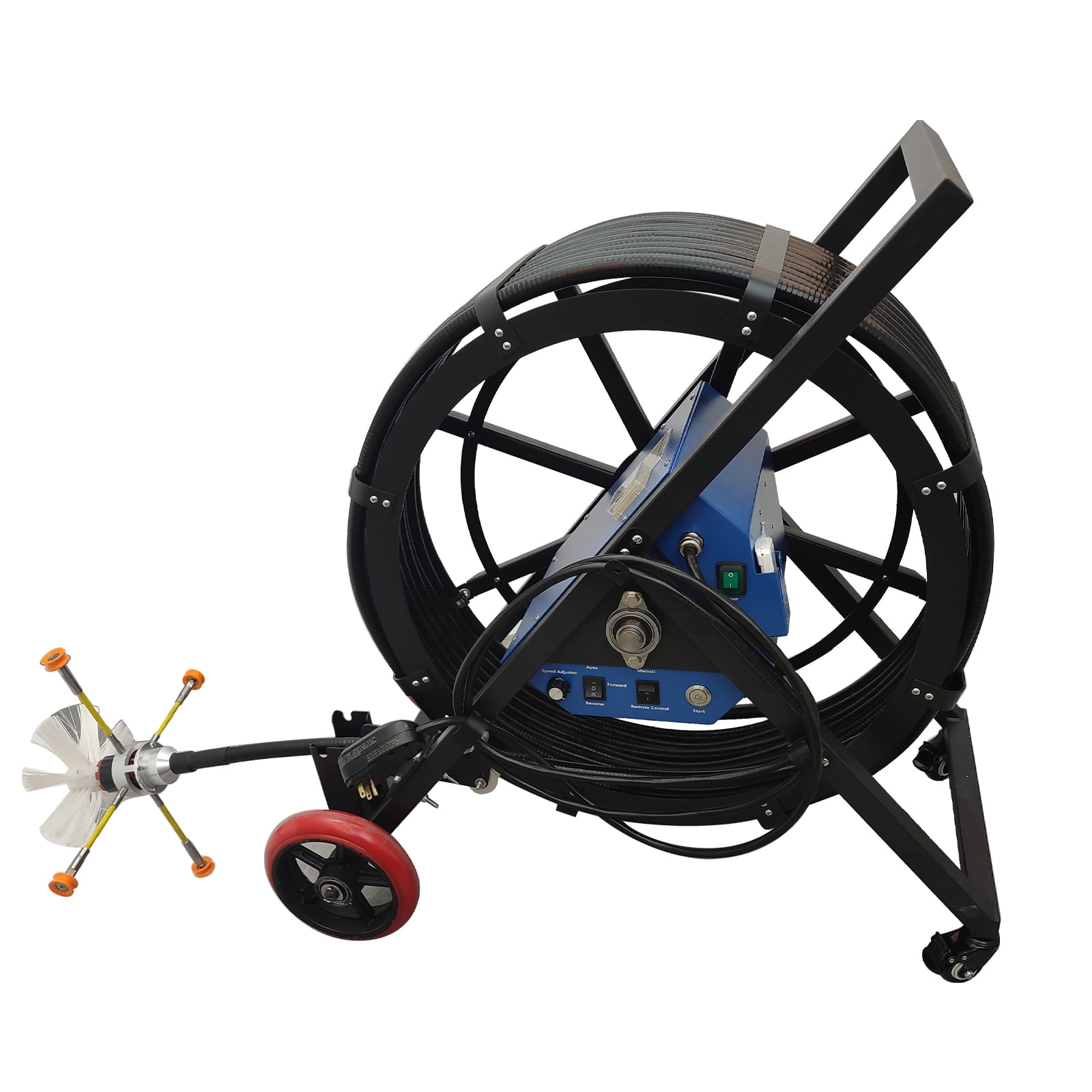 Air Duct Cleaning Machine Adjustable Speed Rotary Brush Pipe Cleaner 110V for Duct Range 80-800mm