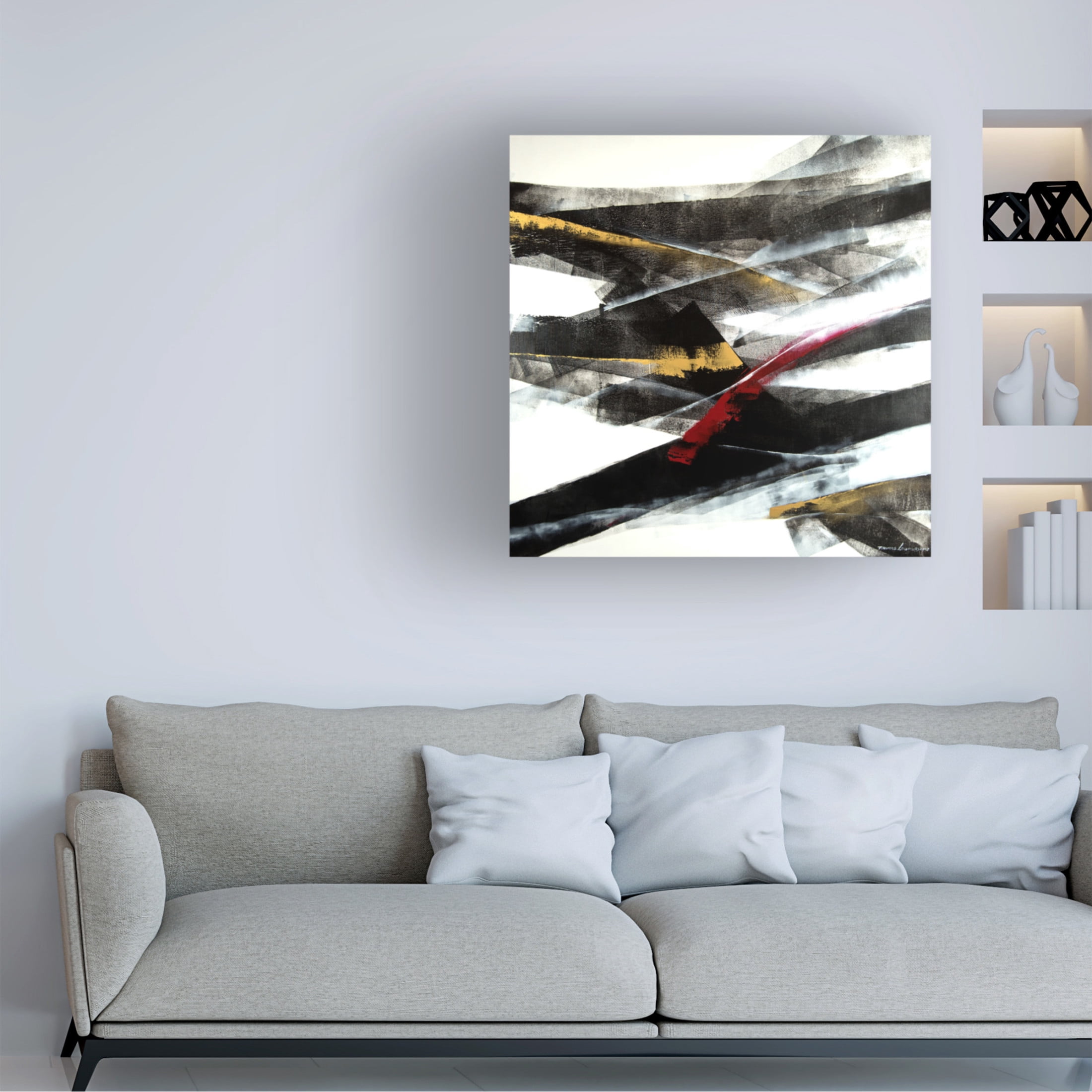 Canvas Wall Art - Thomas Leung 'Exchange 2' Wall Art for Living Room, Bedroom, or Office Décor by Trademark Fine Art - 14 x 14 Inches