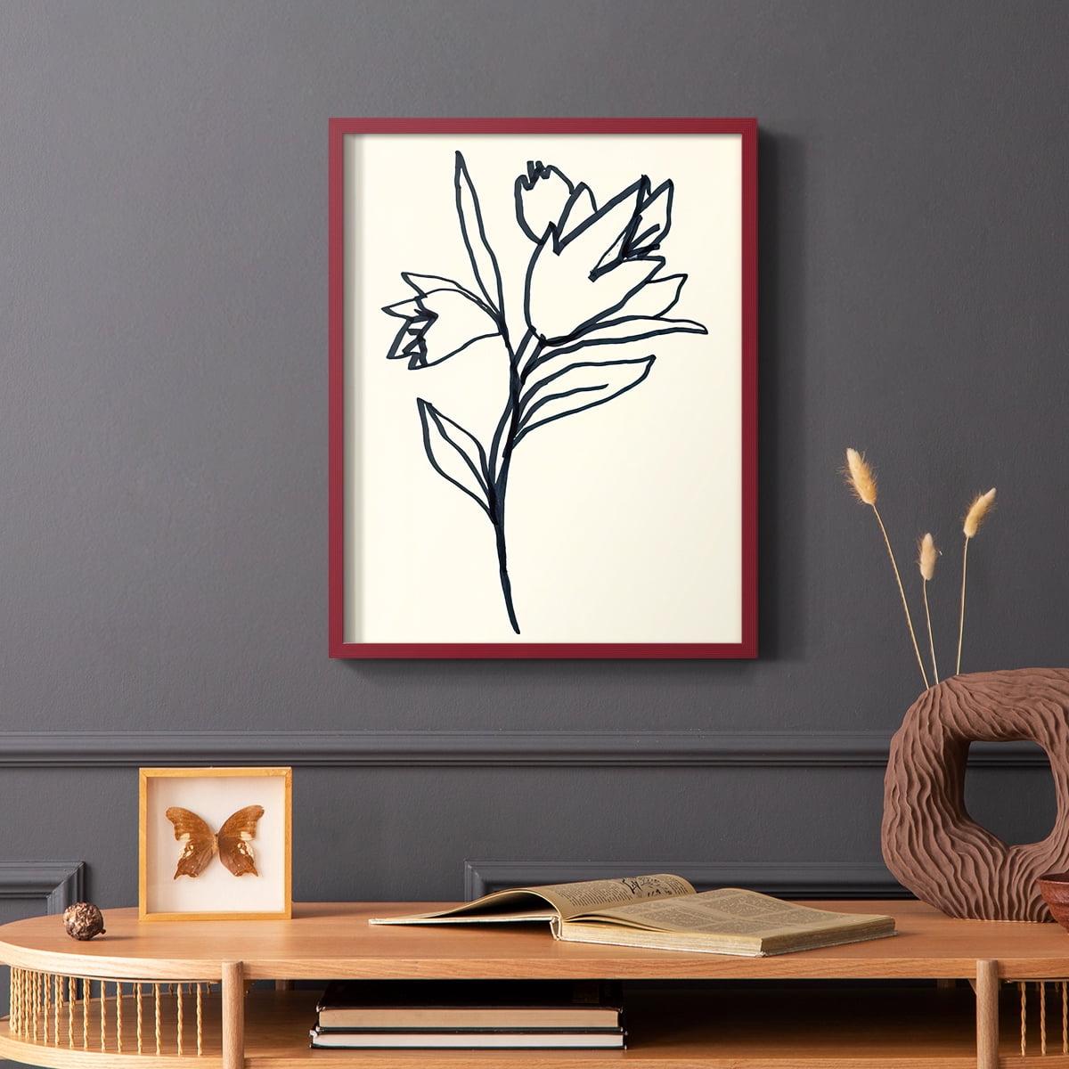 Floral Marker I in Paper Solid Wood 11 x 14 Framed Print