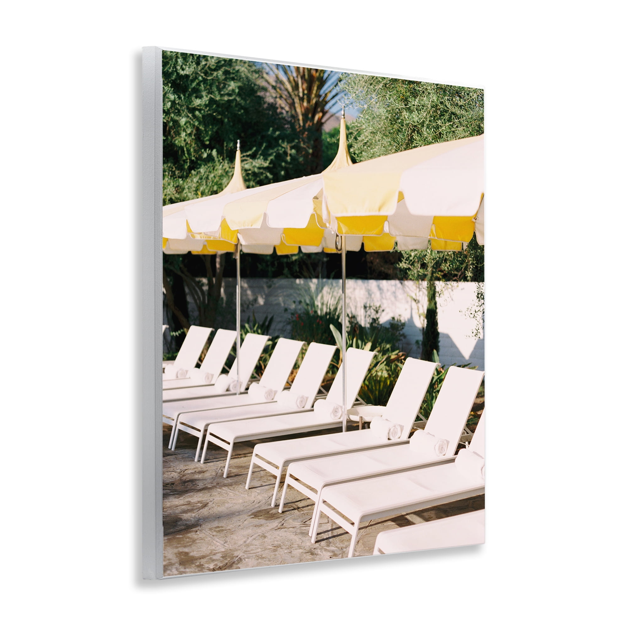 Stupell Industries Poolside Beach Chairs Landscape Photography Unframed Art Print Wall Art, 11 x 14