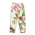 thumbnail image 5 of Kll Womens Birds And Flowers Print Pajama Pants Soft Pajama Bottoms For Women Cozy Lounge Pants, 5 of 9