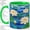 Green, variant on Lotus Flower Coffee Mug, Blue Pond Stained Glass Art, Calm Daily Tea Sips