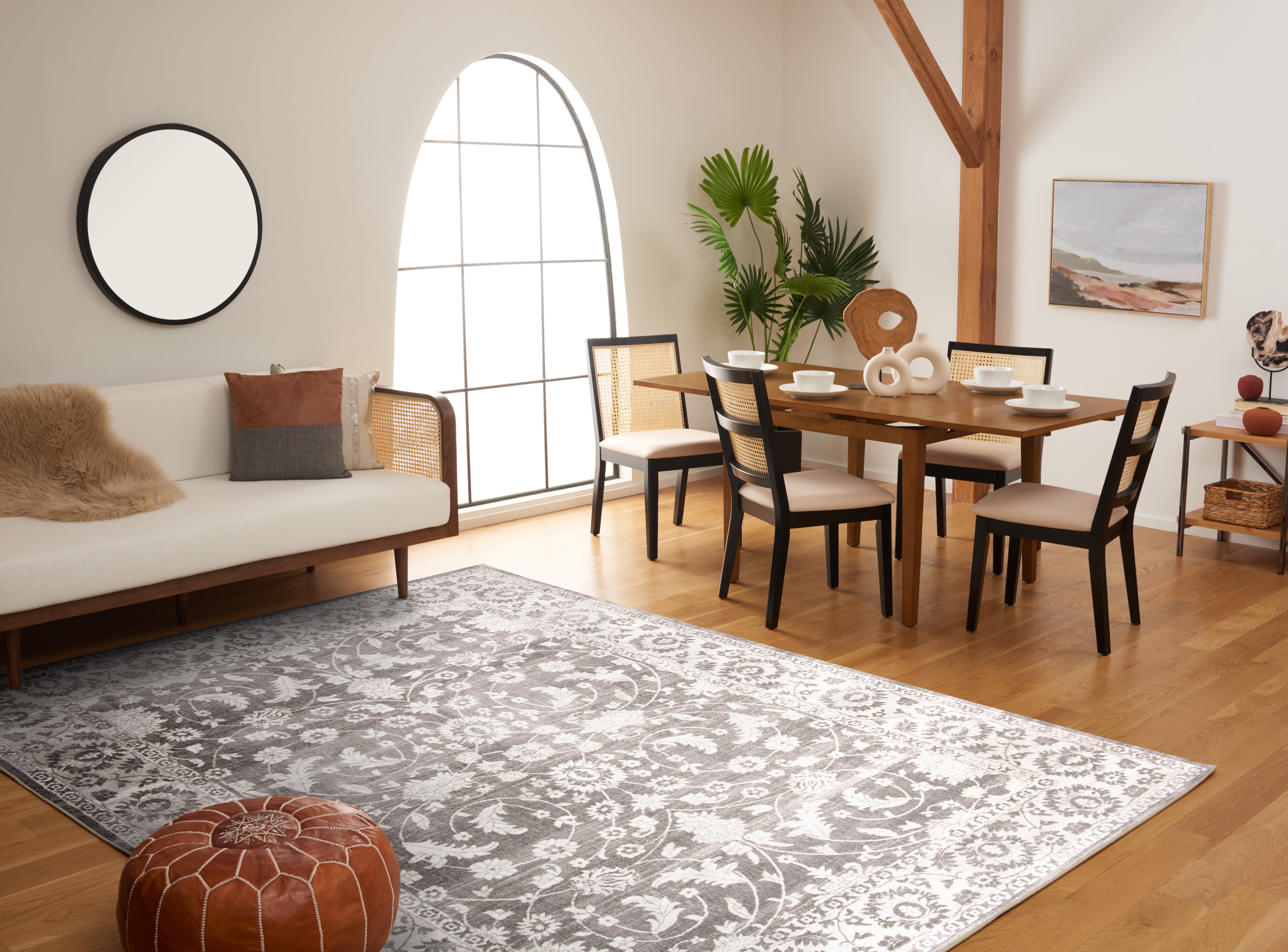 SAFAVIEH Brentwood Ezra Oriental Area Rug, Cream/Gray, 6' x 9'