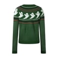 thumbnail image 5 of YDFCWXW Women's Casual Halloween Print Knitted Pullover Sweaters Long Sleeve Crew Neck Jumper Tops Green, S, 5 of 8