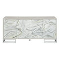 thumbnail image 4 of ACME Panos Contemporary Wood Console Cabinet with White Marble Print in Oak, 4 of 9