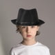 thumbnail image 5 of Niños Fedora Hats Gentleman Kids Dancing Performance Cap Hat para Head Girth de 56-58cm (Negro), 5 of 5