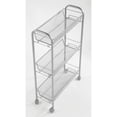 thumbnail image 4 of mDesign Steel Slim Rolling Utility Cart Storage Organizer with Shelves, Silver, 4 of 8