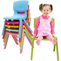 Miumaeov 6PCS Stackable Chairs - Colorful Kids Stacking Chairs Plastic School Stack Chair with 11inch Seat Height Plastic Classrooms Chairs