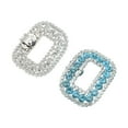 thumbnail image 5 of Unique Bargains 2 Pcs Shoe Accessories Fashionable Square with Detachable Clip Shoe Decorations Silver Tone, Blue, 5 of 6