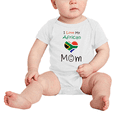 thumbnail image 2 of I Love My South African Mom Baby Bodysuit Newborn Clothes Outfits (White, 0-3 Months), 2 of 5