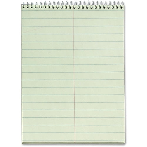 TOPS Green Tint Steno Books 60 Sheets - Wire Bound - Ruled - 6' x 9' - Green Paper - Hardboard Cover - WireLock - 12 / Pack