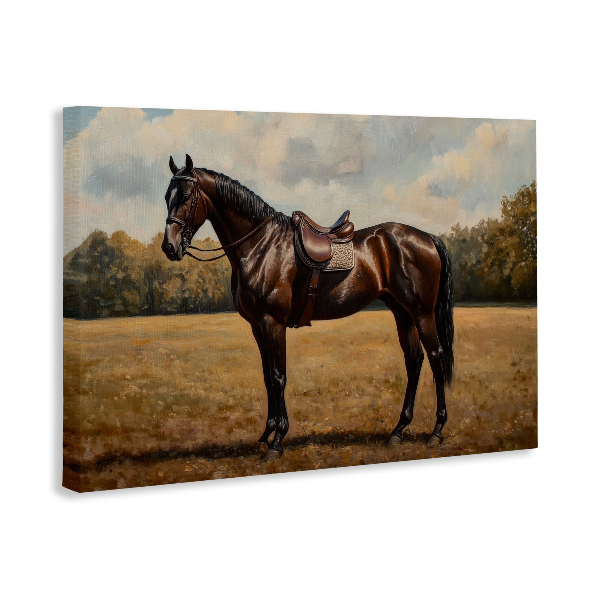 Stupell Industries Dark Brown Pony Portrait Canvas Wall Art, design by Petal Prints Design
