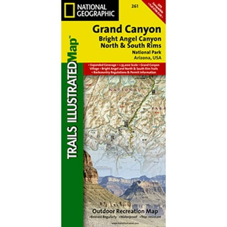 Universal Map Grand Canyon Bright Angel Canyon/North and South Rims (Grand Canyon North Or South Rim Best)