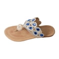 thumbnail image 2 of Norvail Ladies Flat Bottomed Beach Rhinestone Lightweight Casual Buckle Toe Sandals Flip Flops, Wide Foot Sandals For Women Dressy, Breathable Sparkly Clip Toe Design For Summer Going Out Shoes, 2 of 7