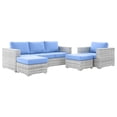 thumbnail image 2 of Modway Convene 4-Piece Outdoor Patio Set in Light Gray Light Blue, 2 of 10