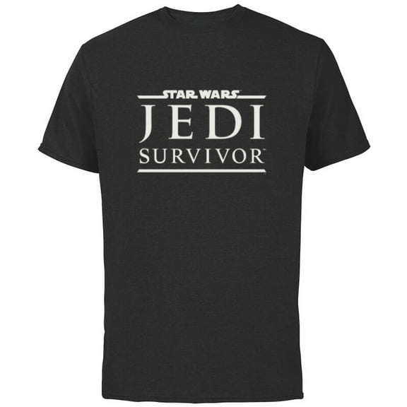 Star Wars Jedi: Survivor Cal Kestis Game Title Logo - Short Sleeve Cotton T-Shirt for Adults - Customized-Black