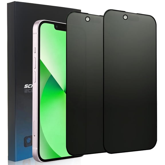 ZYQEEE 2 Pack Matte Privacy Screen Protector for iPhone 13 Pro - 6.1", Anti-Spy Scratch Resistant Tempered Glass Film, Anti-Glare and Anti-Fingerprint, Rounded Edge Full Coverage