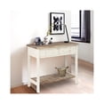thumbnail image 5 of HomeStock Retro Relaxation Distressed White And Wood 2-Drawer 1-Shelf Console And Entry Table, 5 of 10
