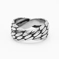thumbnail image 4 of HOOUN Vintage Snake Skin Pattern Cross X Ring Stainless Steel Retro Biker Wedding Ring-9, 4 of 5