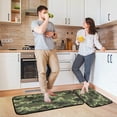 thumbnail image 6 of Coolnut 2 Pieces Kitchen Rug Non-Skid Backing Mat for Doorway Kitchen Bathroom Runner Rug Set, Green Camouflage Texture Design (19.7"x47.2"+19.7"x27.6") Home Decor, 6 of 7