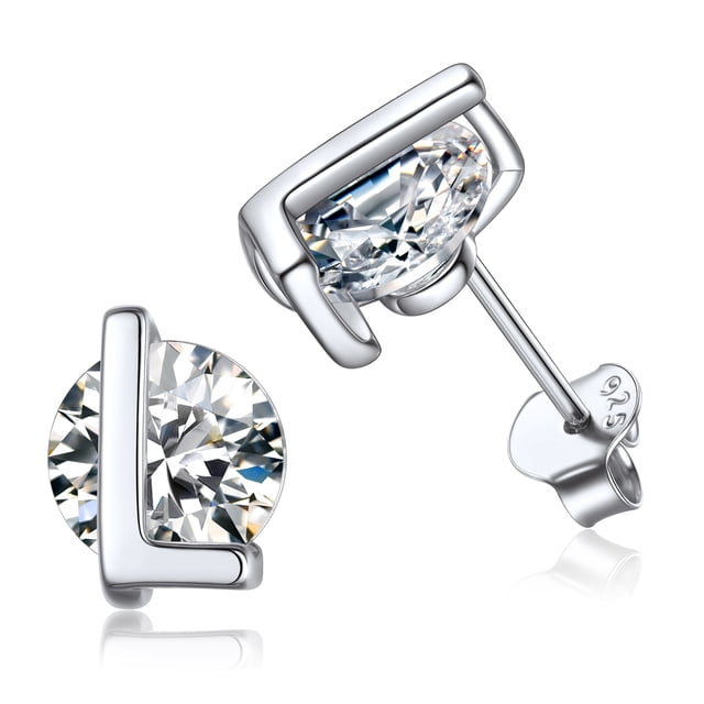 Pendientes de Botón Inicial de Plata Esterlina PROSTEEL Pendientes de Letra L de Circonita Cúbica Regalo de Cumpleaños de Navidad