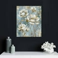 thumbnail image 5 of Wuche  White Flower Wall Art Blooming Floral with Gold Foil Canvas Print Wall Art The Picture for Living Room Bedroom Contemporary Wall Painting Decoration Modern Abstract Artwork, 5 of 5