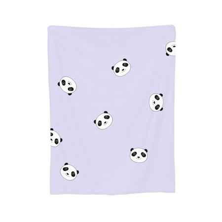 Purple Panda Face Throw Blanket, Super Soft Anti-Pilling Flannel Blankets, 40"x30"