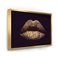 thumbnail image 3 of Designart 'Sexy Golden Metallized Woman Lips II' Modern Framed Canvas Wall Art Print, 3 of 5