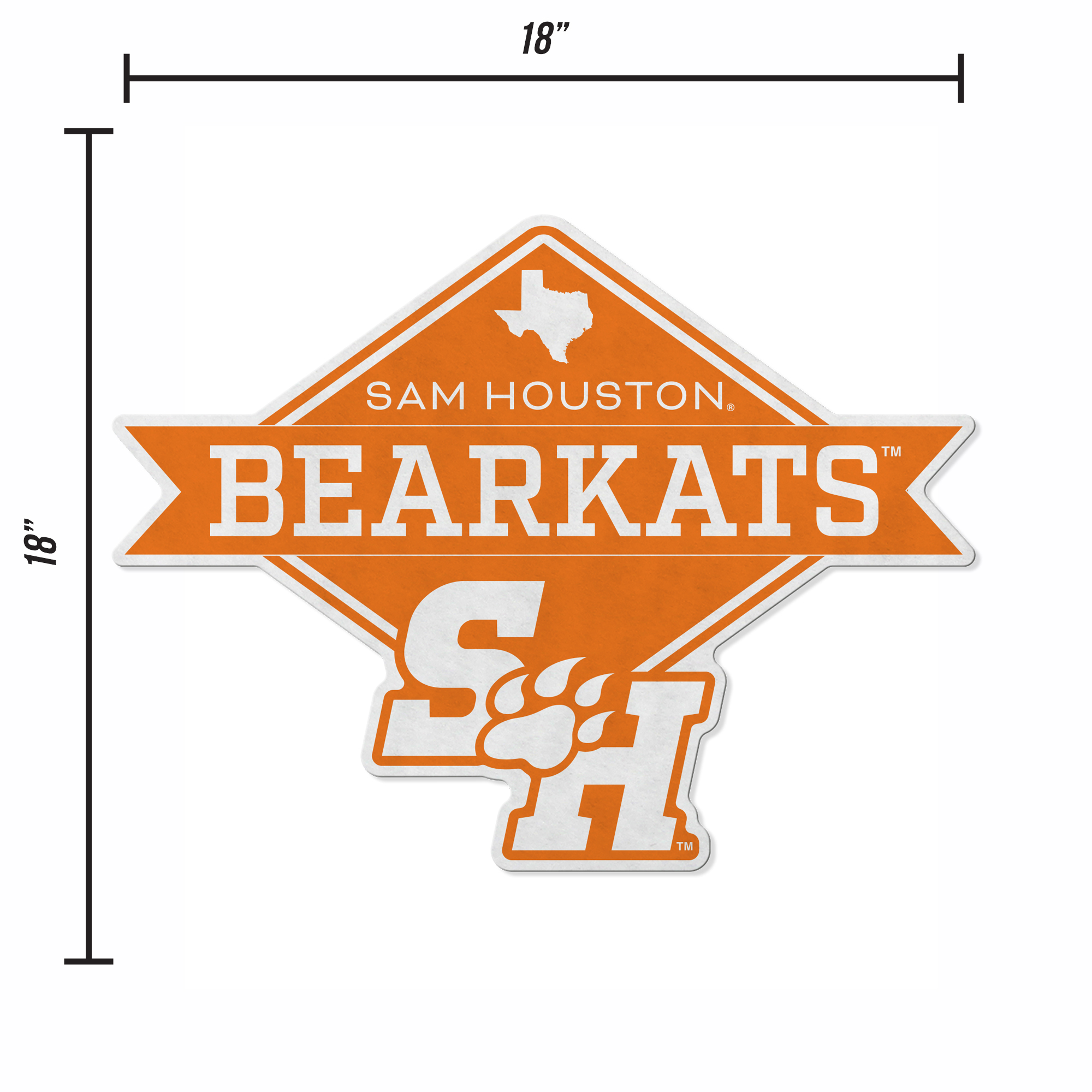 Sam Houston State Shape Cut Logo With Header Card - Diamond Design