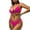 Hot Pink, variant on WREESH Womens Halter Bikini Set High Cut Bikini Solid Color Swimwear Two-Piece Slim Swimsuit Bikini Straped Swimsuits Beach Bathing Suit Olive Green