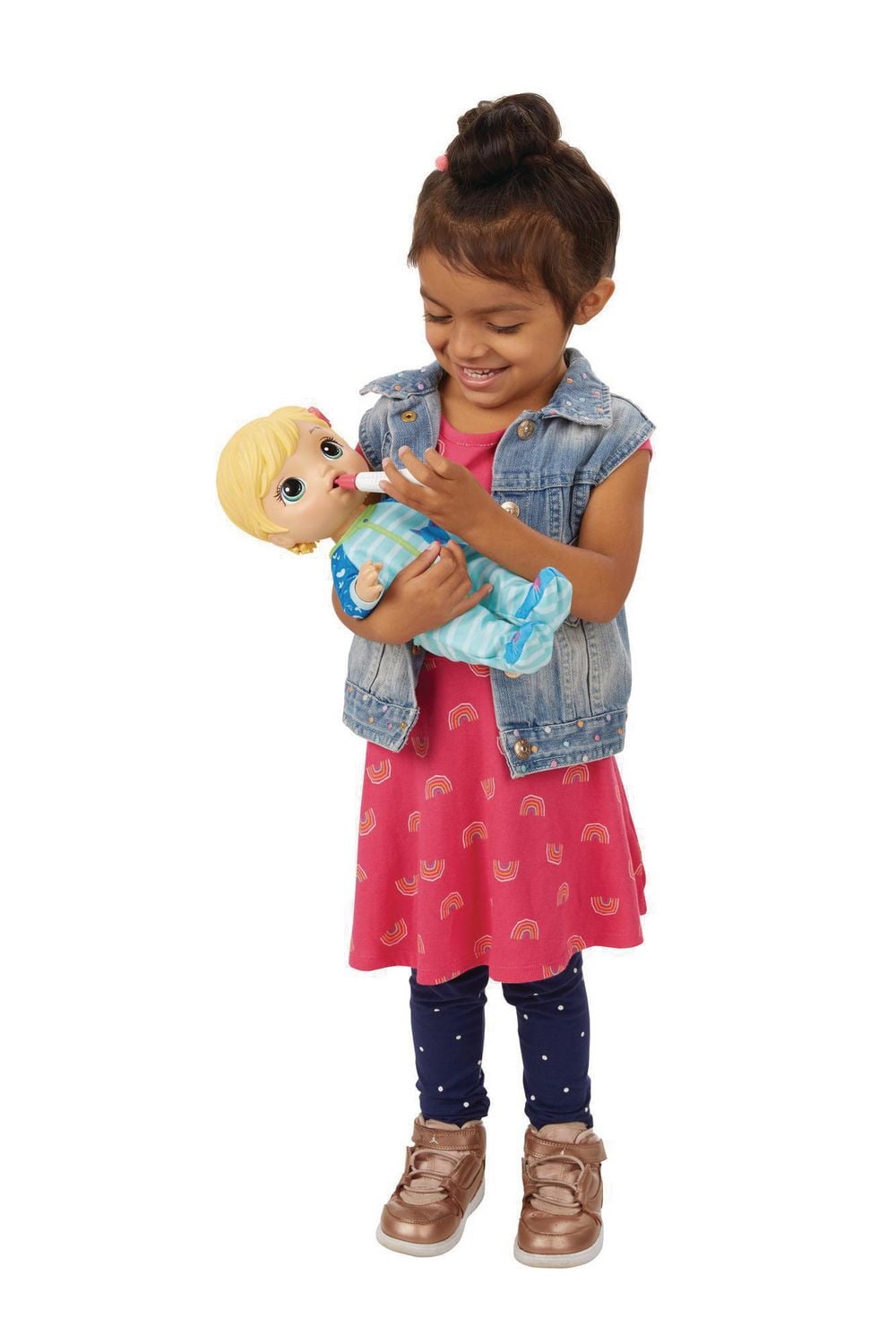 Baby Alive Mix My Medicine Baby Doll, Blonde Hair, Kitty-Cat Pajamas
