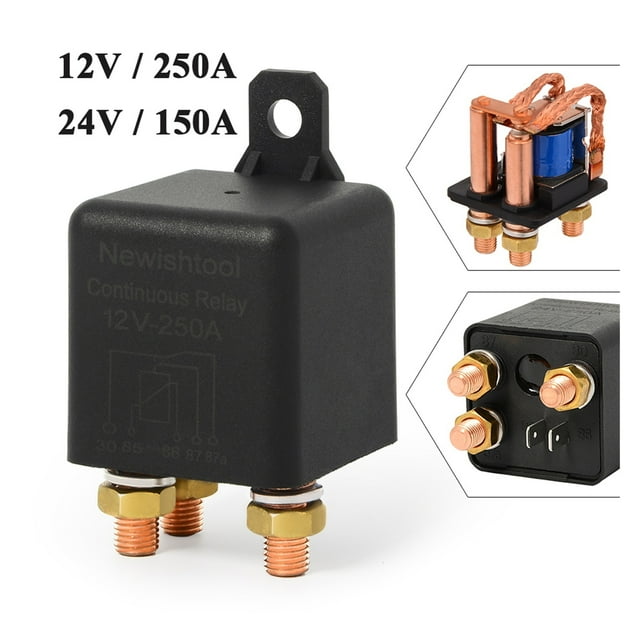 Car Relay 12V 24V 250A/150A Continuous Type High Power Motor Battery Control Switch Terminal Automotive Starter Relay Socket ,Wide Use