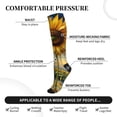thumbnail image 3 of Lsque Artistic Oil Painting Sunflower Pattern Sport Compression Socks for Men & Women 15-20 mmHg Knee High Nurse Pregnant Running Medical and Travel Athletic, 3 of 6