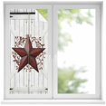 thumbnail image 2 of Texas Star Retro Window Privacy Film, Vintage Red Wooden Berry Static Cling UV Sun Blocking Tint Film Heat Control Windows Films for Bedroom Bathroom, Window Stickers 17.7"x39.3", 2 of 8