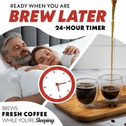 Gourmia 5 Cup Programmable Drip Coffee Maker with Brew Later, Black