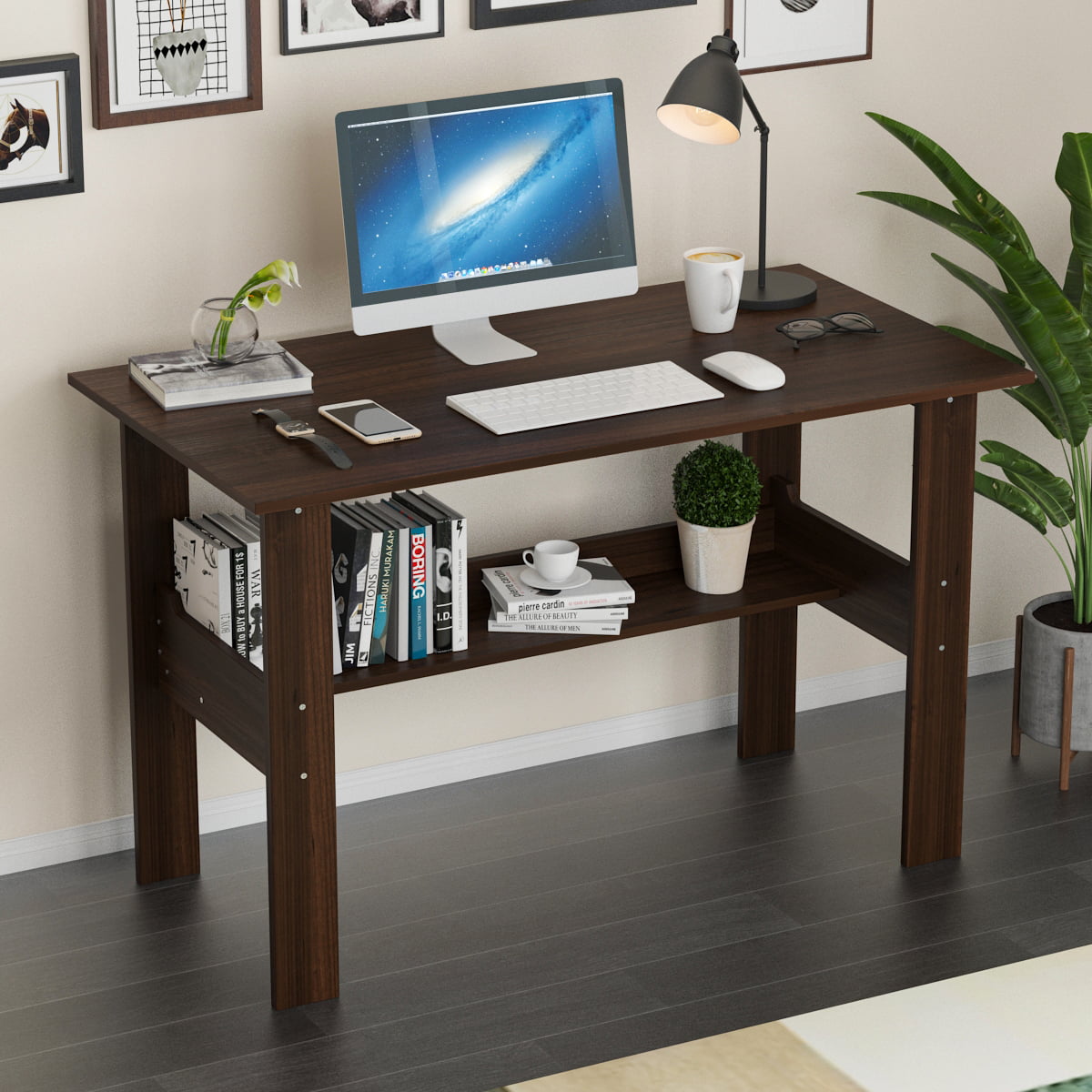 Details about   Computer Study Student Desk Laptop Table with Shelf Home Office Furniture Black 