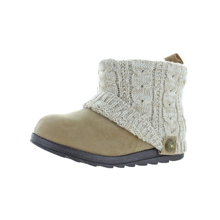 Muk Luks Womens Patti Sweater Faux Suede Fleece Ankle Boots