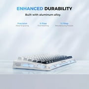 GravaStar Mercury K1 75% Wireless Gaming Keyboard - Aluminum, Gasket, Hot-Swap Linear Switches, RGB-Gradient White