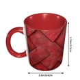 thumbnail image 3 of Red Leather Pattern Mix Coffee Mug Fun Custom Ceramic Mugs 11oz Red, 3 of 5