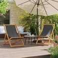thumbnail image 1 of vidaXL Folding Beach Chairs 2 pcs Grey Fabric, 1 of 5