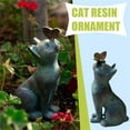 thumbnail image 6 of DSstyles Curiosity Cat Butterfly Garden Statue Decor Cute Cat Sculpture Outdoor Animal Figurines Ornaments for Yard Lawn Porch, 6 of 6