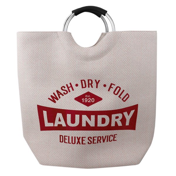 Deluxe Service Wash Dry Fold Canvas Laundry Tote with Soft Grip Padded