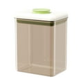 thumbnail image 2 of Airtight Food Storage Container | 2.6L Push-Button Seal Canister | High Transparency Plastic | Green | Space-Saving Stackable Design | Dry Goods Pantry Organizer | 25x14x10cm | 1 Pack, 2 of 7